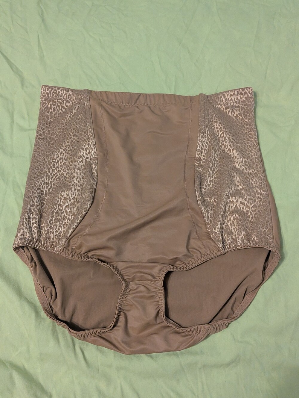 Elila Beige Leopard Print Pattern High Waist Shaping Brief Shapewear Size 3XL